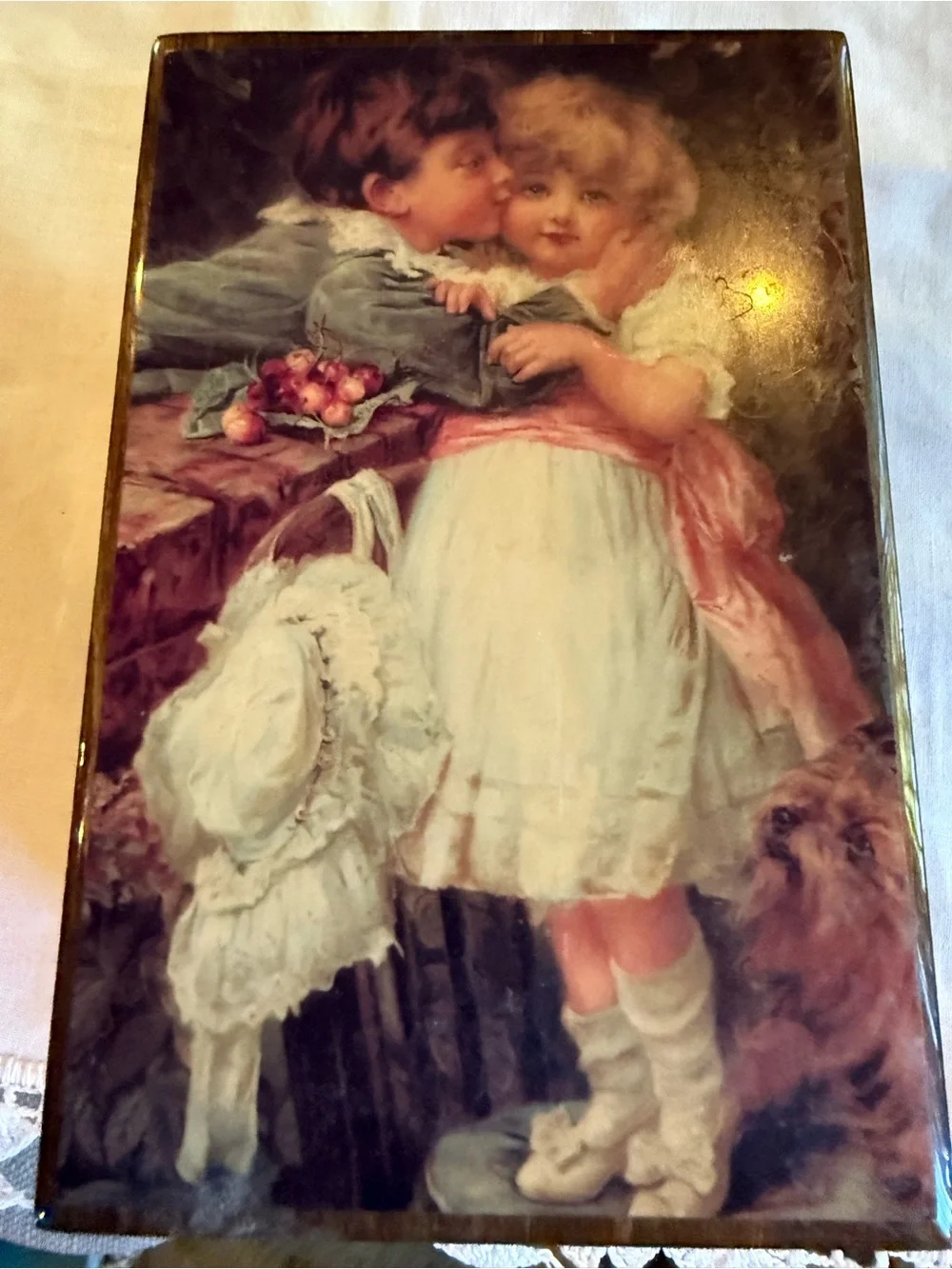 Vintage Reuge Romance Wood Music Box 
